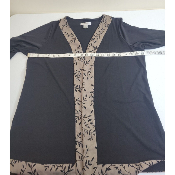 CJ Banks Black Open Front Soft Slinky Long Sleeve Blazer Jacket Women's Size X - Picture 4 of 10